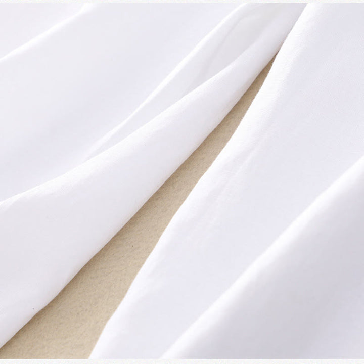 Buddha Stones Solid Color Front Button Back Elastic Cotton Linen Women's Pants With Pockets - image 28