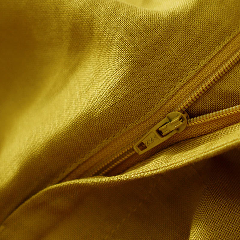 Buddha Stones Solid Color Front Button Back Elastic Cotton Linen Women's Pants With Pockets - image 14