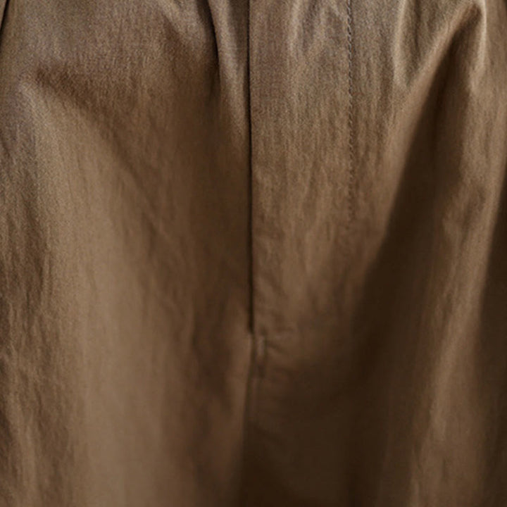 Buddha Stones Casual Solid Color One Top Button Elastic Waistband Women's Pants With Pockets - image 8