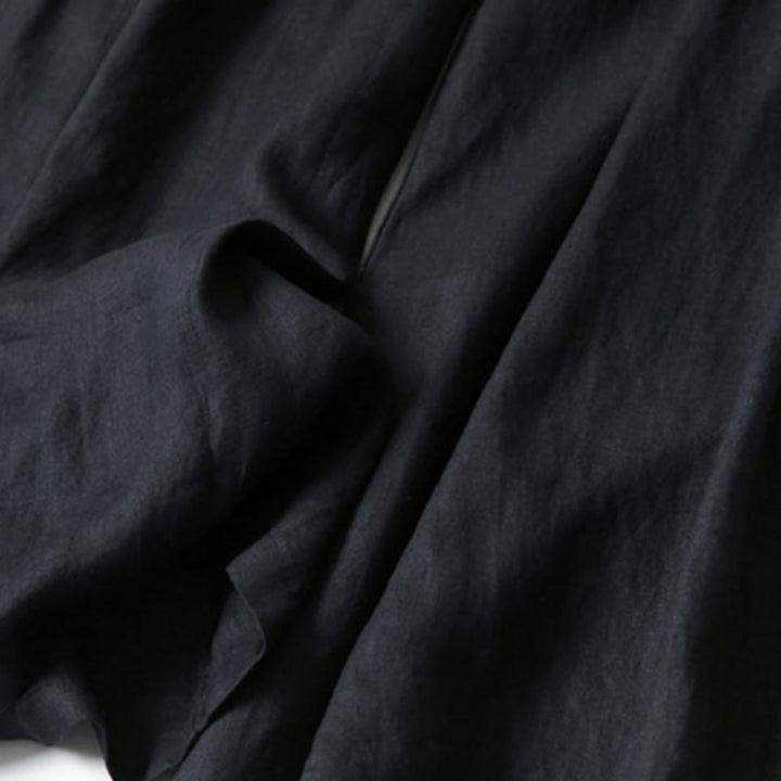 Buddha Stones Plain Color Cotton Linen High Waist Wide Leg Pants With Pockets - image 24