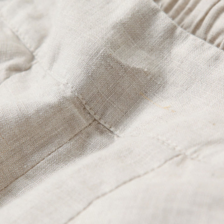 Buddha Stones Plain Color Cotton Linen High Waist Wide Leg Pants With Pockets - image 15