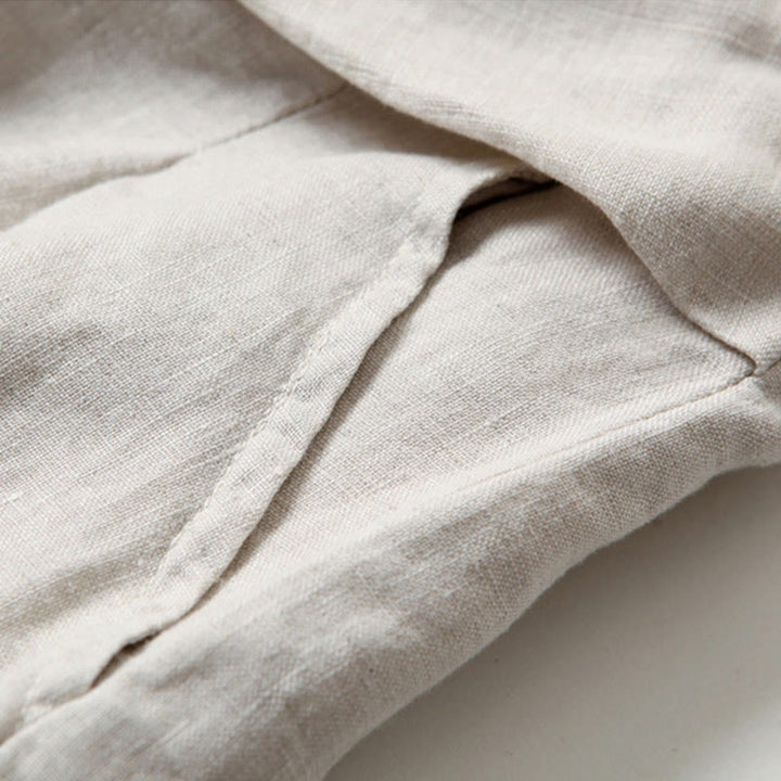 Buddha Stones Plain Color Cotton Linen High Waist Wide Leg Pants With Pockets - image 17
