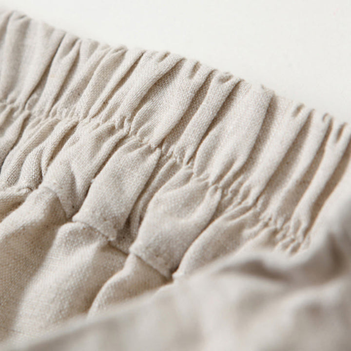 Buddha Stones Plain Color Cotton Linen High Waist Wide Leg Pants With Pockets - image 12