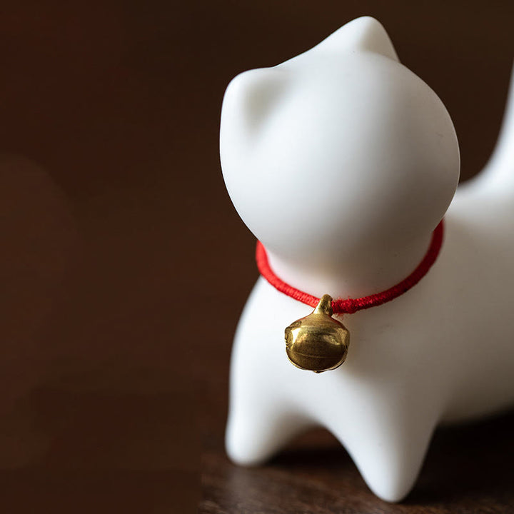 Buddha Stones Mini Cute Standing Lying Cat Tea Pet Ceramic Home Desk Figurine Decoration - image 10