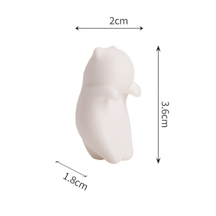 Buddha Stones Mini Hanging White Cat Tea Pet Ceramic Home Desk Figurine Decoration - image 13