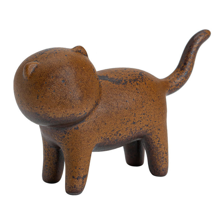 Buddha Stones Mini Standing Cat Feng Shui Frog Toad Tea Pet Ceramic Home Desk Figurine Decoration - image 11