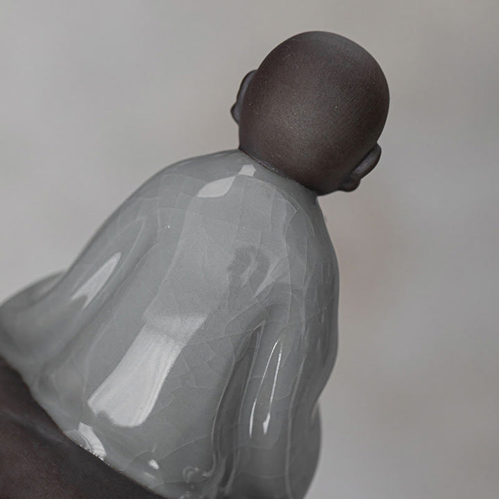 Buddha Stones Little Zen Monk Hat Strainer Ceramic Tea Accessories Figurine Home Decoration - image 20