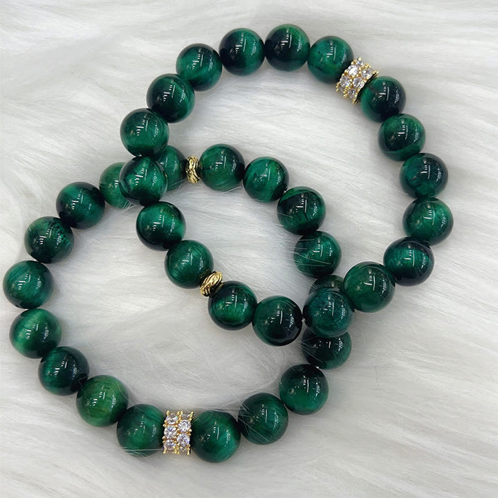 Buddha Stones Green Tiger Eye Positive Bracelet