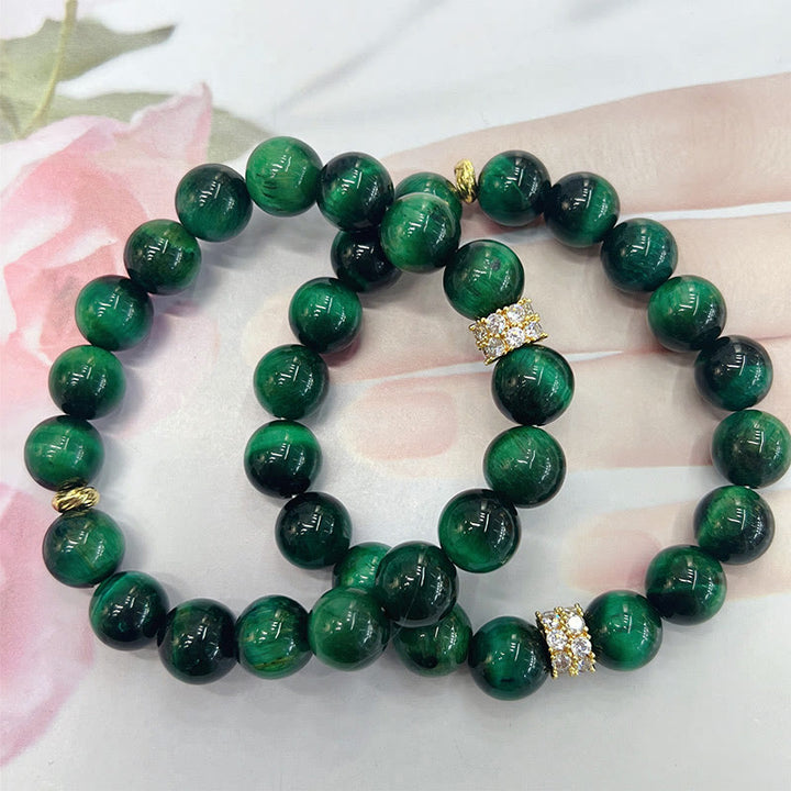 Buddha Stones Green Tiger Eye Positive Bracelet