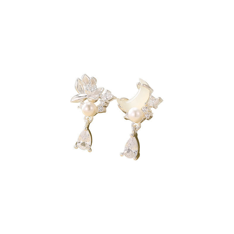 Buddha Stones Hetian Jade 925 Sterling Silver Cubic Zirconia Pearl Abundance Earrings  - image 10