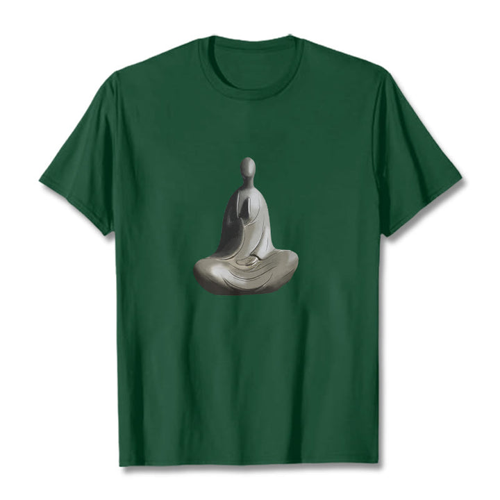 Buddha Stones Gray Formless Buddha Pattern Cotton Tee T-shirt - ForestGreen - 2XL - image 12