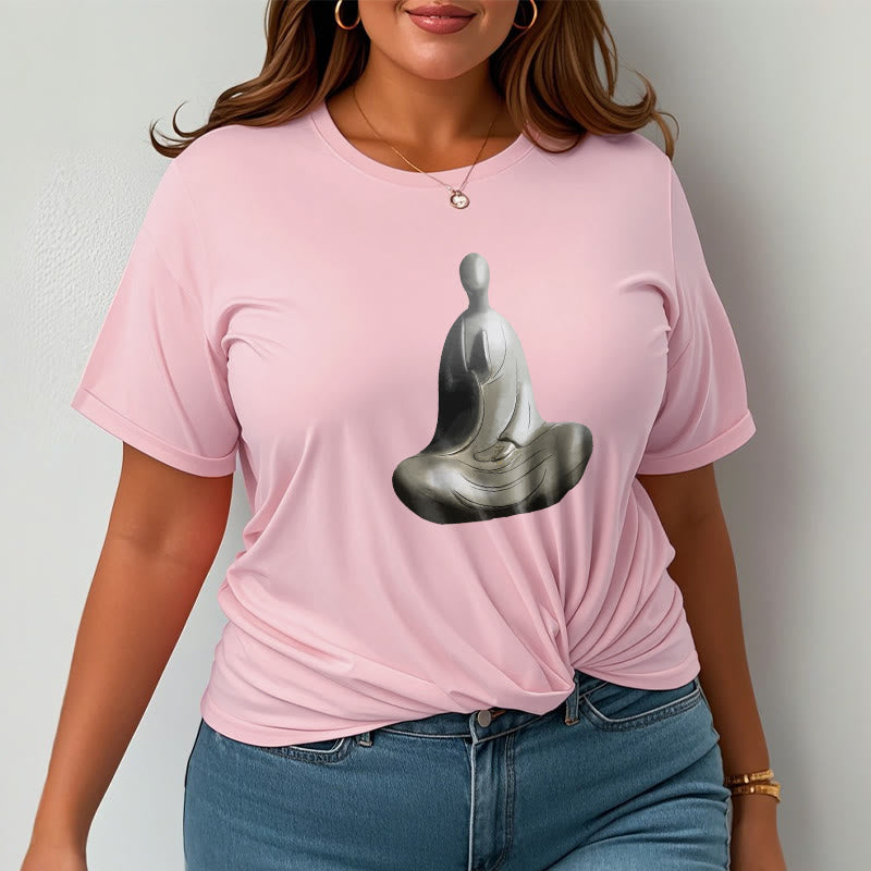 Buddha Stones Gray Formless Buddha Pattern Cotton Tee T-shirt - image 20