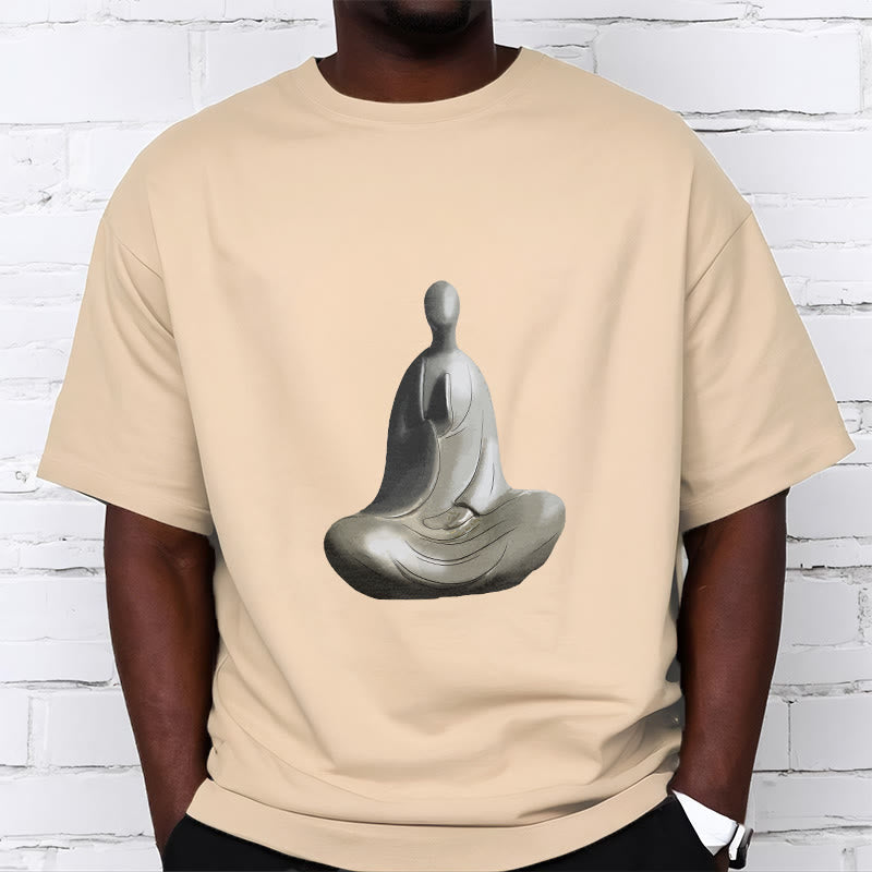 Buddha Stones Gray Formless Buddha Pattern Cotton Tee T-shirt - image 7
