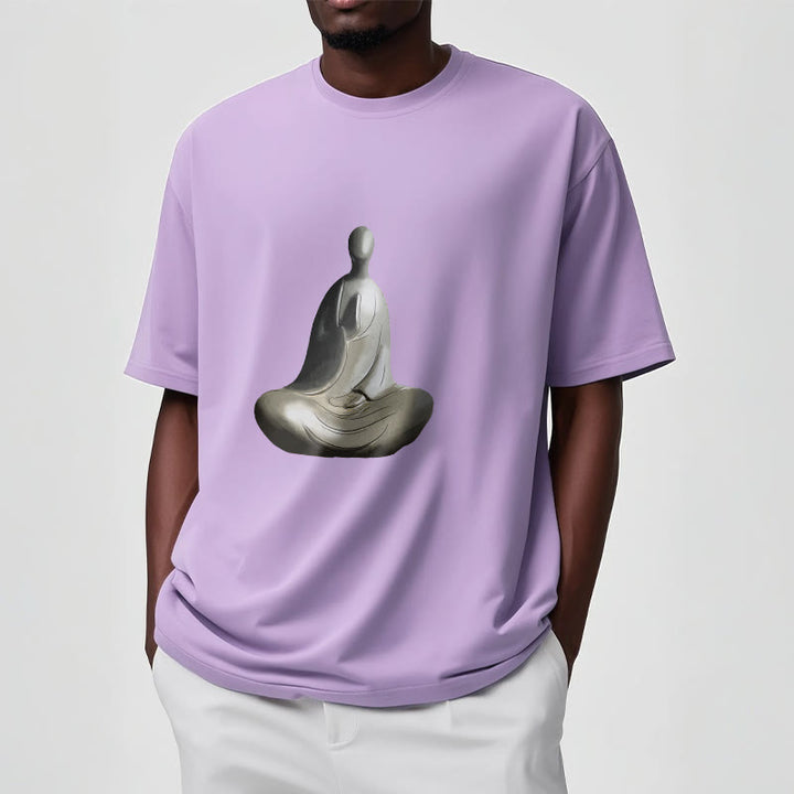 Buddha Stones Gray Formless Buddha Pattern Cotton Tee T-shirt - image 18