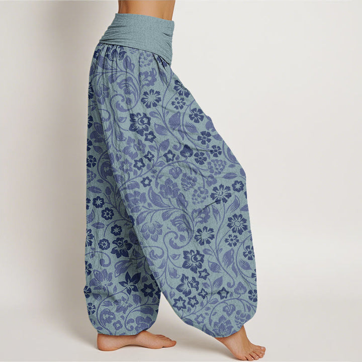 Buddha Stones Small Flowers Intertwining Branches Women's Elastic Waist Harem Pants - image 8