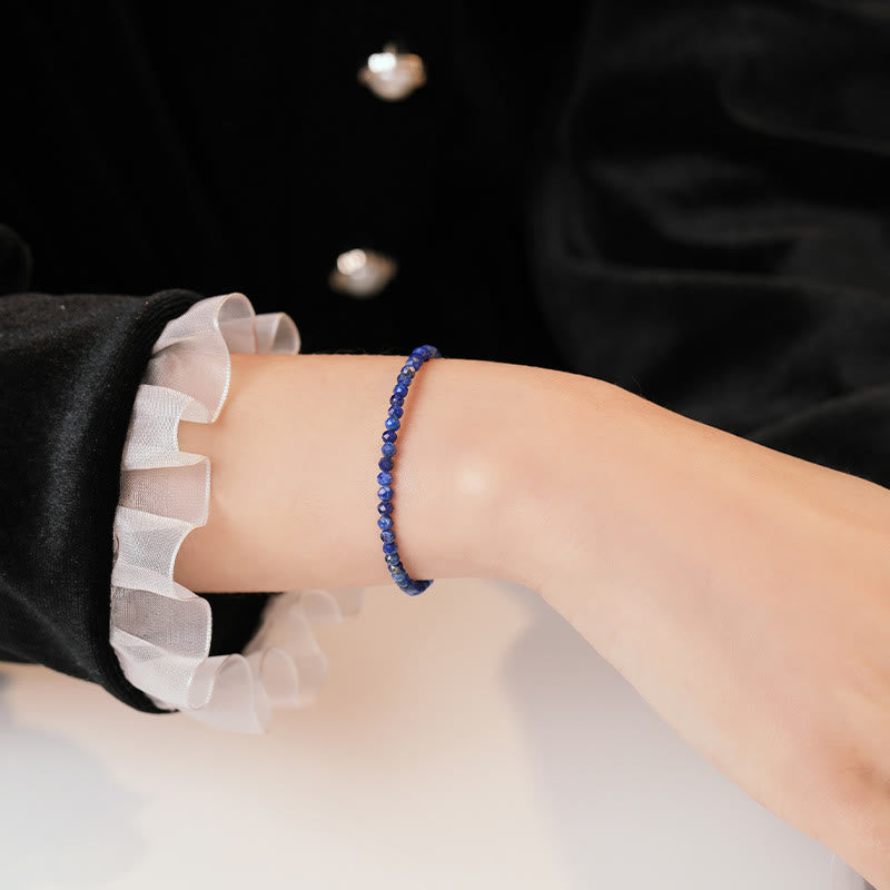 Buddha Stones Small Lazurite Lapis Lazuli Ultra-Thin Beads Balance Bracelet - image 7