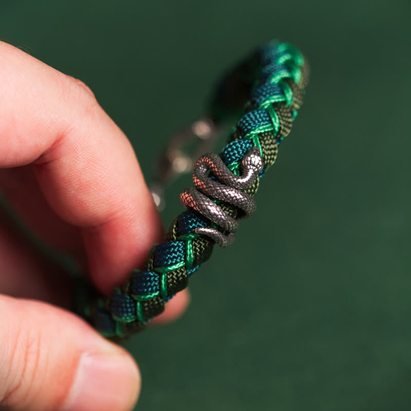 Buddha Stones Year of the Snake 999 Sterling Silver String Protection Braided Bracelet - image 3