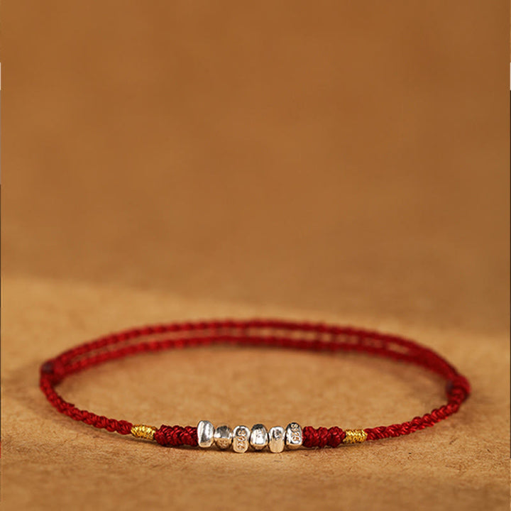 Buddha Stones 925 Sterling Silver String Protection Luck Ultra-Thin Braided Bracelet Anklet - image 3