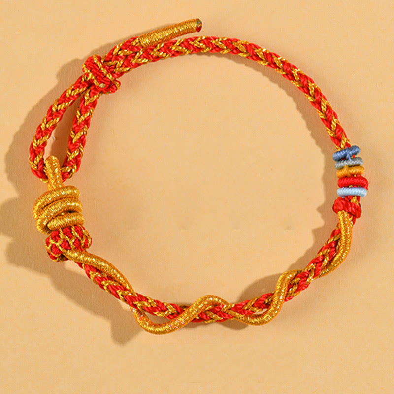 Buddha Stones Colorful String Snake Dragon Year of the Snake Luck Bracelet