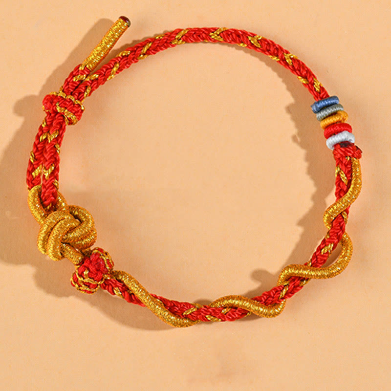 Buddha Stones Colorful String Snake Dragon Year of the Snake Luck Bracelet