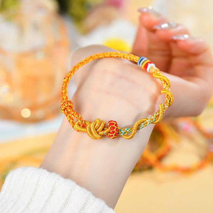 Buddha Stones Colorful String Snake Dragon Year of the Snake Luck Bracelet