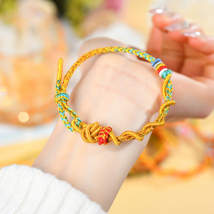 Buddha Stones Colorful String Snake Dragon Year of the Snake Luck Bracelet