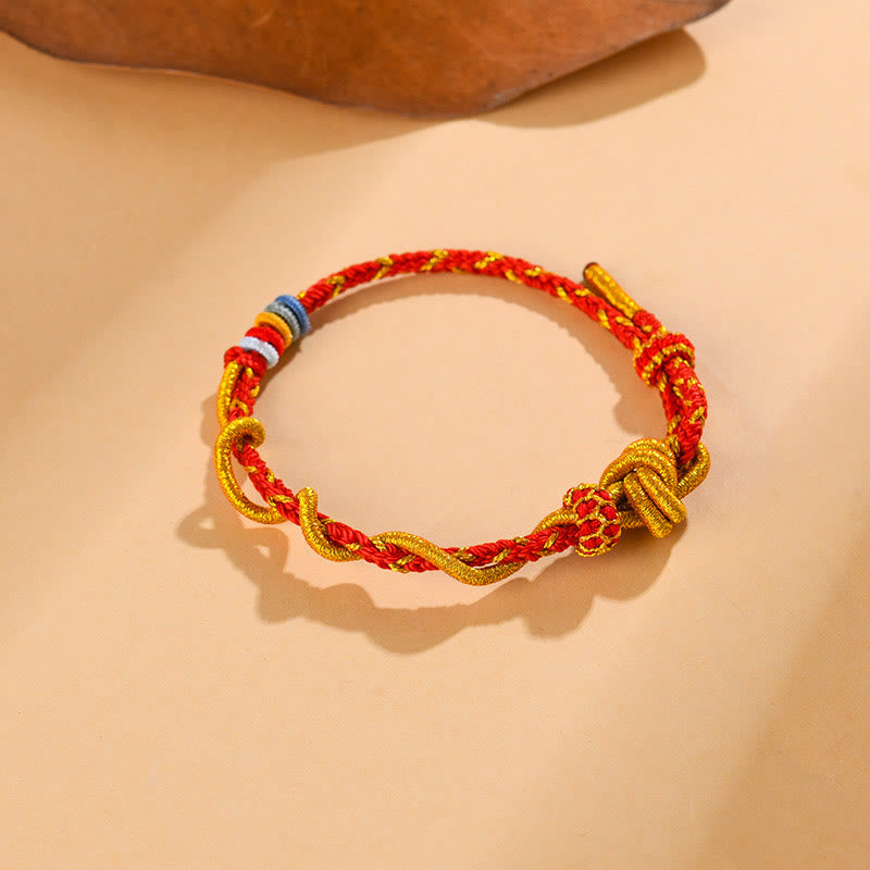 Buddha Stones Colorful String Snake Dragon Year of the Snake Luck Bracelet