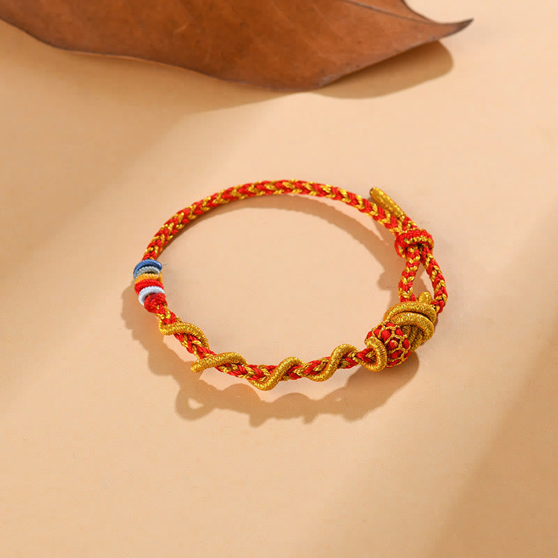 Buddha Stones Colorful String Snake Dragon Year of the Snake Luck Bracelet