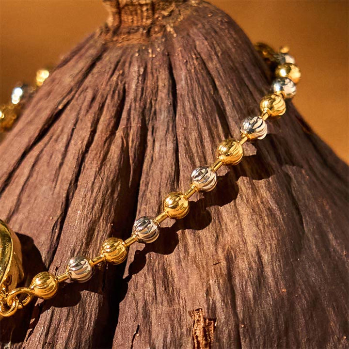 Buddha Stones Feng Sheng Shui Qi Copper Brass Rotatable Windmill Bead Protection Braided Bracelet