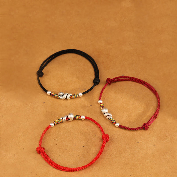 Buddha Stones Red String 999 Sterling Silver Year Of The Snake Anklet - image 9