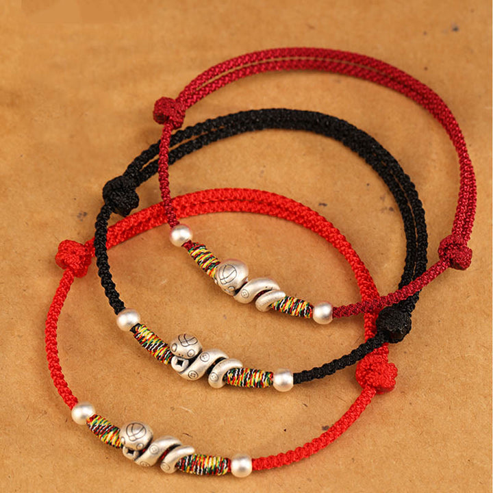 Buddha Stones Red String 999 Sterling Silver Year Of The Snake Anklet - image 8