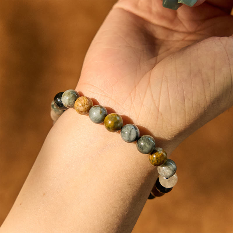 Buddha Stones Natural Eagle's Eye Stone Confidence Positive Bracelet