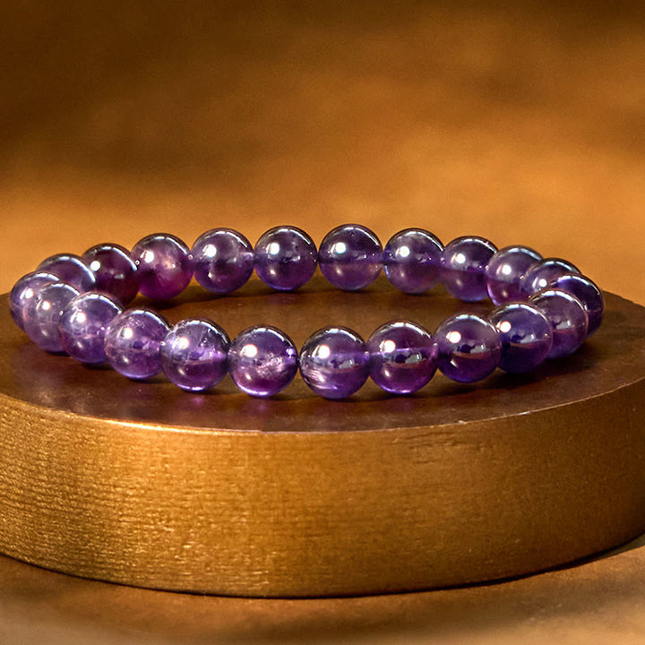 Buddha Stones Natural Amethyst Inner Peace Meditation Bracelet