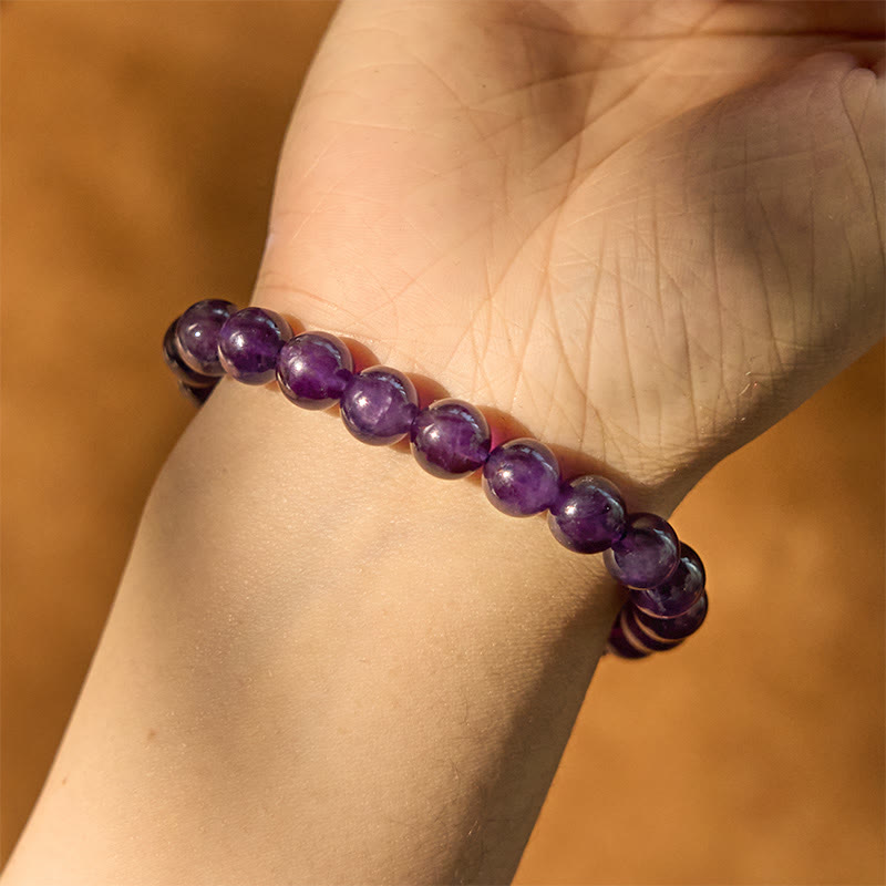 Buddha Stones Natural Amethyst Inner Peace Meditation Bracelet