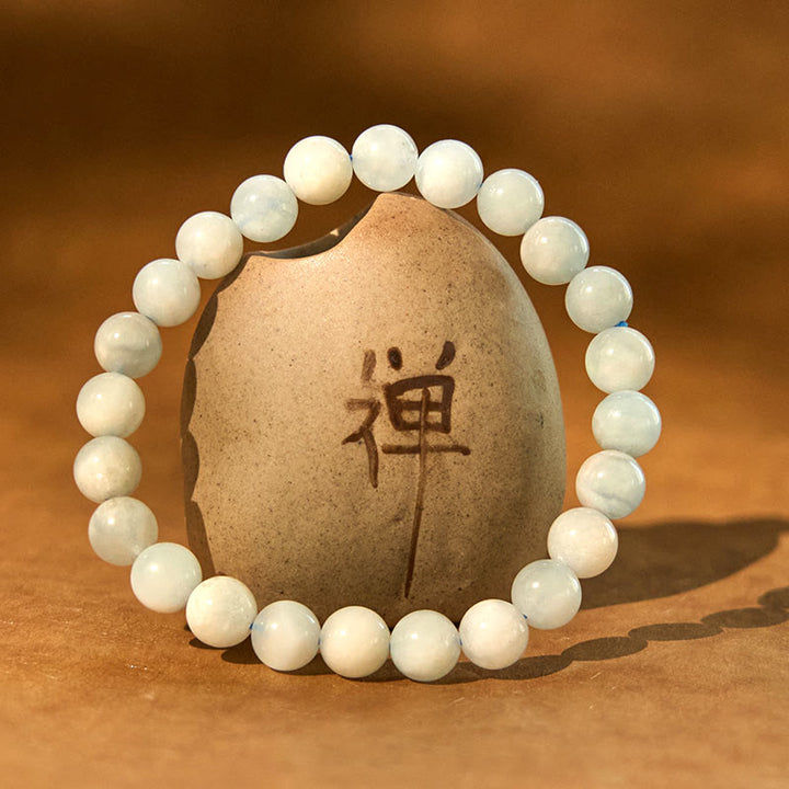 Buddha Stones Natural Aquamarine Healing Bead Bracelet