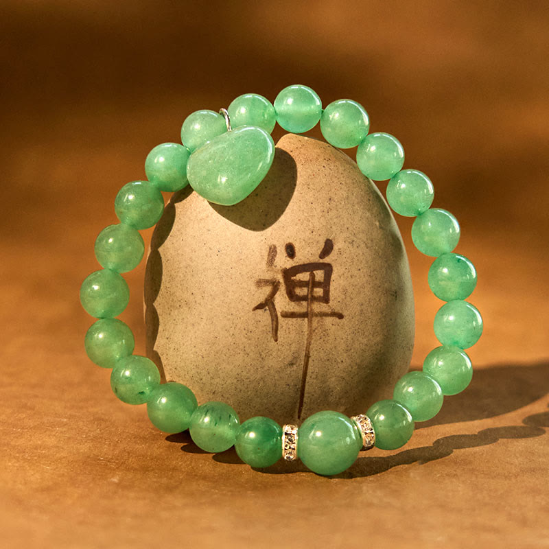 Buddha Stones Various Crystal Green Aventurine Love Heart Balance Bracelet - image 3