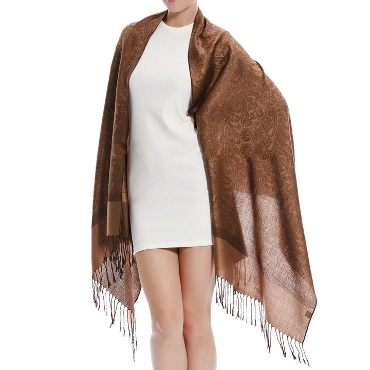 Buddha Stones Tibetan Cashew Jacquard Tassels Shawl Spring Fall Winter Warm Cozy Scarf Wrap - Peru 180*70cm - image 48