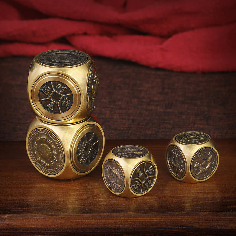 Buddha Stones Four Beasts Feng Shui Yin Yang Bagua Copper Coin Harmony Rotatable Decoration - image 1