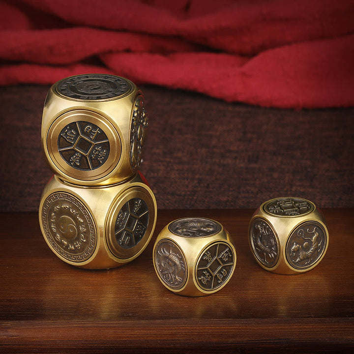 Buddha Stones Four Beasts Feng Shui Yin Yang Bagua Copper Coin Harmony Rotatable Decoration - image 1