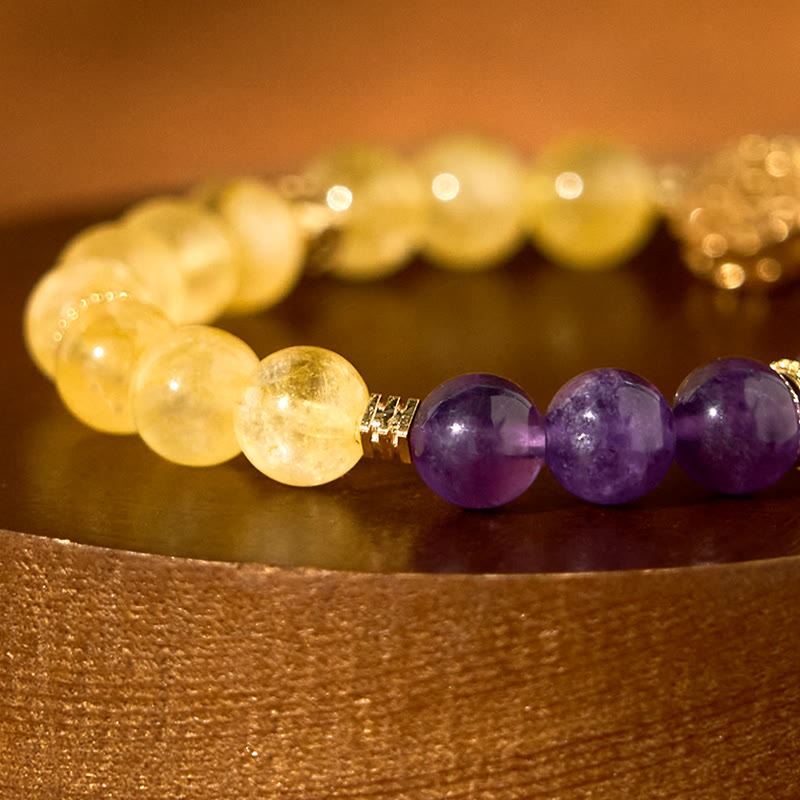 Buddha Stones Citrine Amethyst Pleasure Bracelet