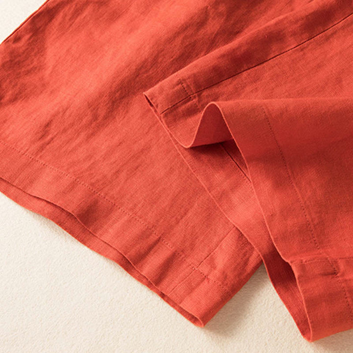Buddha Stones Casual Solid Color Cotton Linen Women's Wide Leg Pants With Pockets - image 9