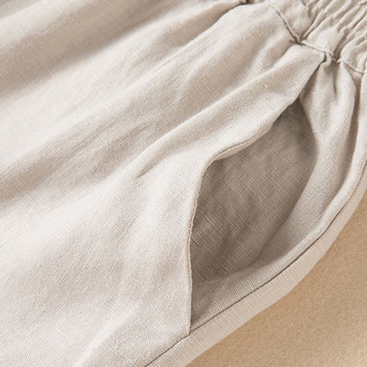 Buddha Stones Casual Solid Color Cotton Linen Women's Wide Leg Pants With Pockets - image 25