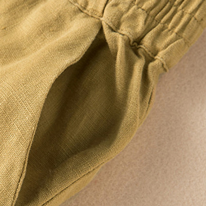 Buddha Stones Casual Solid Color Cotton Linen Women's Wide Leg Pants With Pockets - image 31