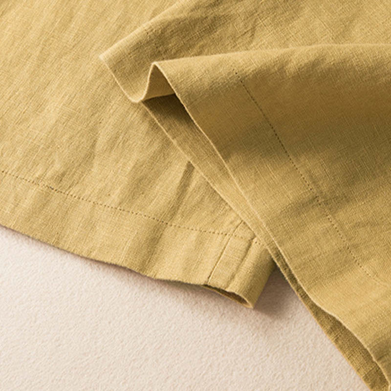 Buddha Stones Casual Solid Color Cotton Linen Women's Wide Leg Pants With Pockets - image 33
