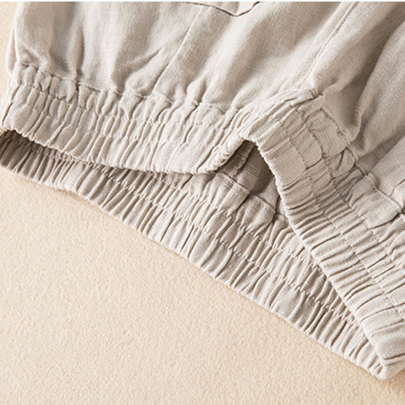 Buddha Stones Casual Solid Color Cotton Linen Women's Wide Leg Pants With Pockets - image 24