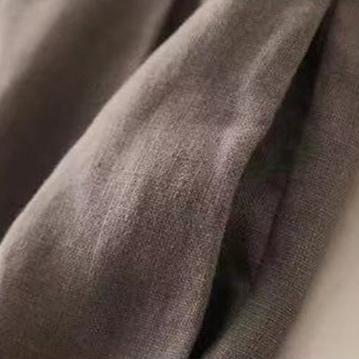 Buddha Stones Casual Plain Color Lace-up Cotton Linen Women's Wide Leg Pants - image 3