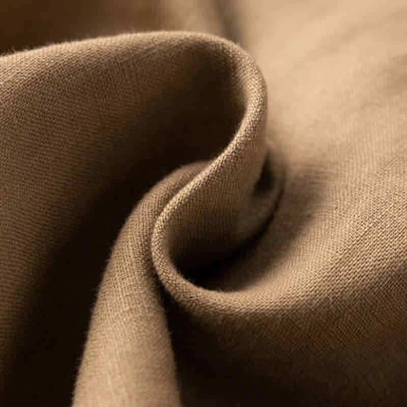 Buddha Stones Casual Solid Color Button Zipper Cotton Linen Women's Shorts With Pockets - image 19