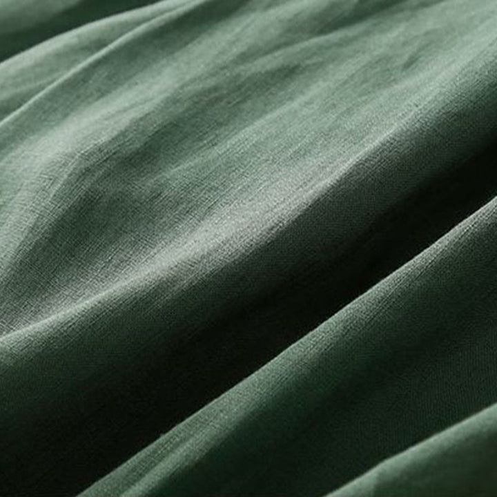 Buddha Stones Plain Color Pleated Zipper Button Cotton Linen Women's Shorts With Pockets - image 18