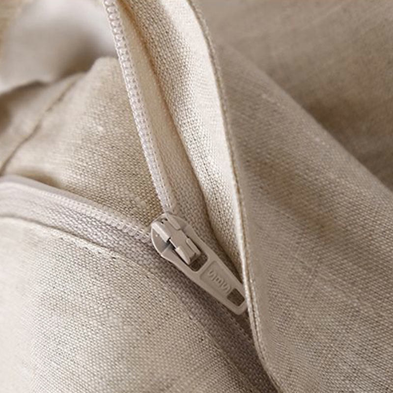 Buddha Stones Plain Color Pleated Zipper Button Cotton Linen Women's Shorts With Pockets - image 13