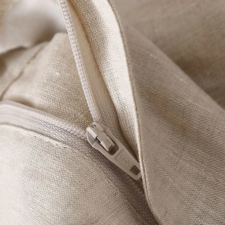 Buddha Stones Plain Color Pleated Zipper Button Cotton Linen Women's Shorts With Pockets - image 12